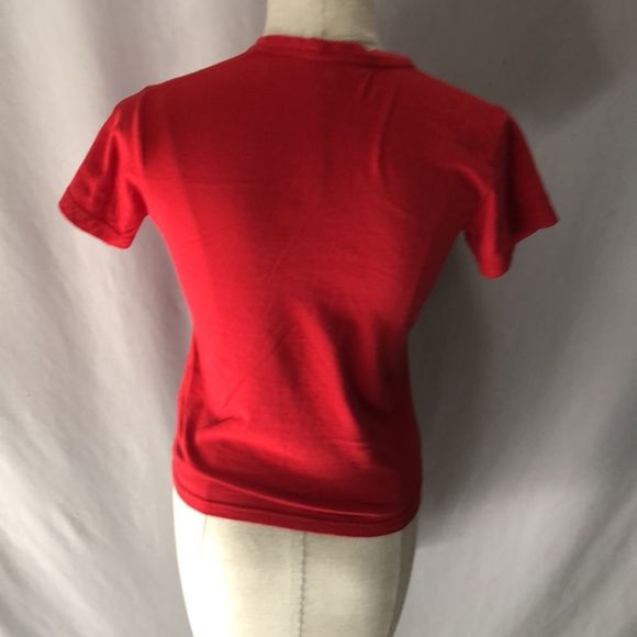 Women’s red Polo V neck T blue logo - Picture 4 of 4